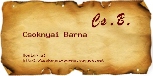 Csoknyai Barna névjegykártya