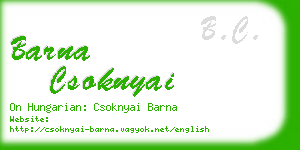 barna csoknyai business card